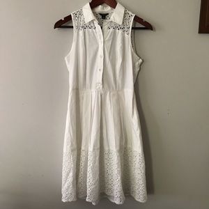 Ann Taylor Petite shirt dress with white lace